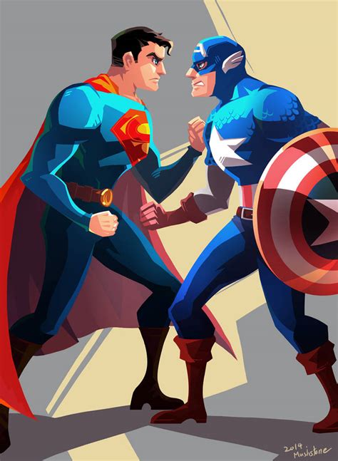 Superman Vs Captain America By Mushstone On Deviantart