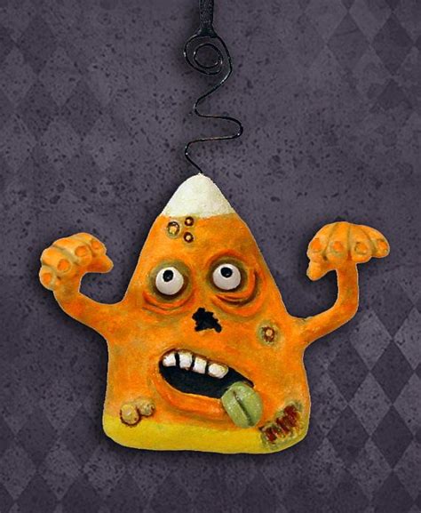 Zombie Candy Corn Ornament Sculpted In Paperclay By Tamara Dozier 25