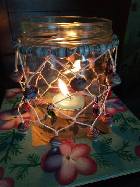 Christmas Tea Light Holder With Repurposed Bottle Diy Fishnet With