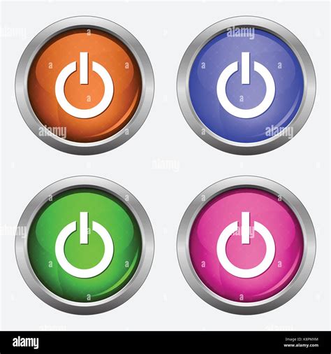 Set Of Isolated Turn On Off Glossy Vector Web Buttons Beautiful
