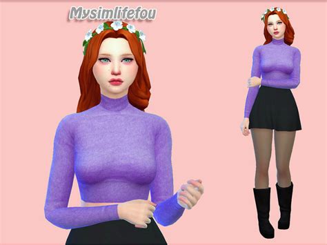 Turtleneck Crop Top The Sims 4 Catalog