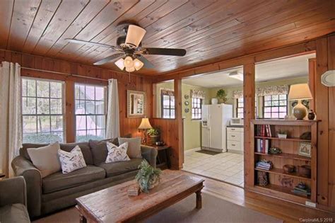 Another View Of Great Knotty Pine Room Wood Walls Living Room
