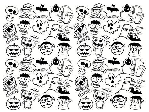 Halloween Doodle Coloring Page Printable Cute Coloring Page Images