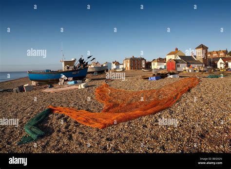 Great Britain England Suffolk Aldeburgh Beach Huts And Buildings Stock