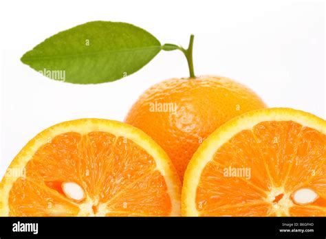 Fresh Oranges On White Stock Photo Alamy