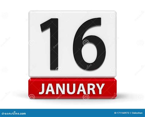 Cubes Calendar 16th January Stock Illustration Illustration Of 2021