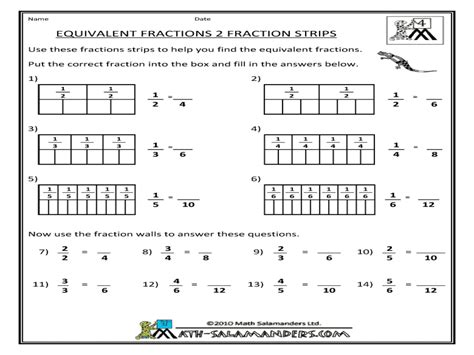 Therefore those are equivalent fractions Equivalent Fractions Worksheet 5th Grade Pdf | Worksheets ...