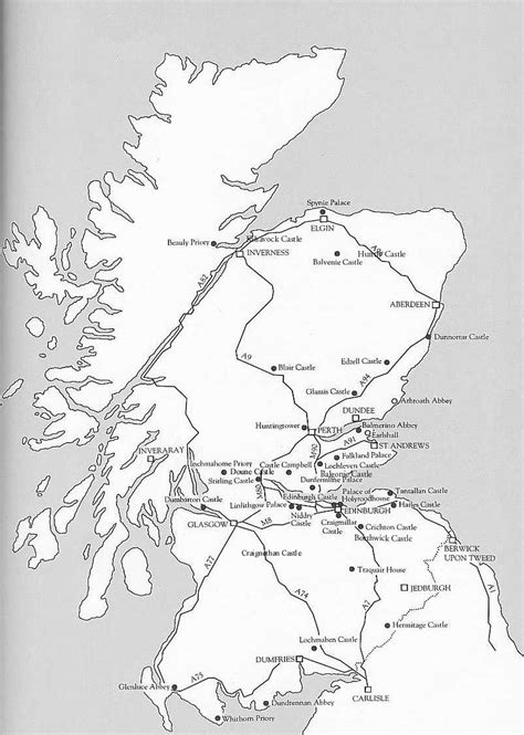 Map Of Scotland And Mary Queen Of Scots