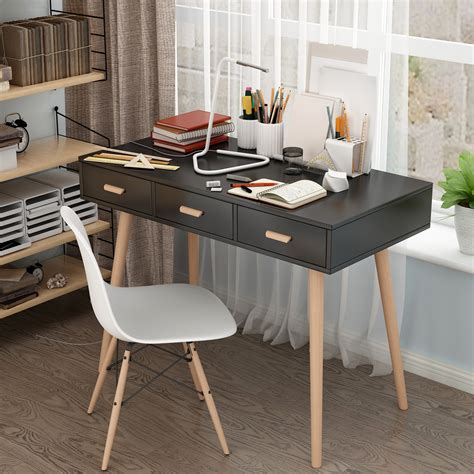 Barn style rough mango wood desk. Buy Nordic Modern minimalist computer desk Desktop Home Study Desk desk drawer children solid ...