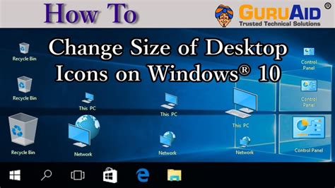 How To Change Size Of Desktop Icons On Windows® 10 Guruaid Youtube