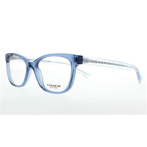 coach eyeglasses hc 6072 5330 blue glitter crystal blue 50mm