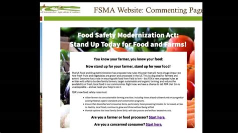 Although numerous agencies share responsibility for regulating food safety. Food Safety Modernization Act - YouTube