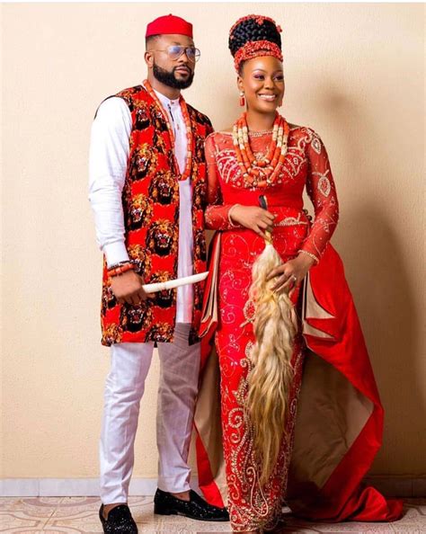 Igbo Traditional Wedding Outfits For Coupleisi Agu Outfit Etsy Traditional Wedding Attire