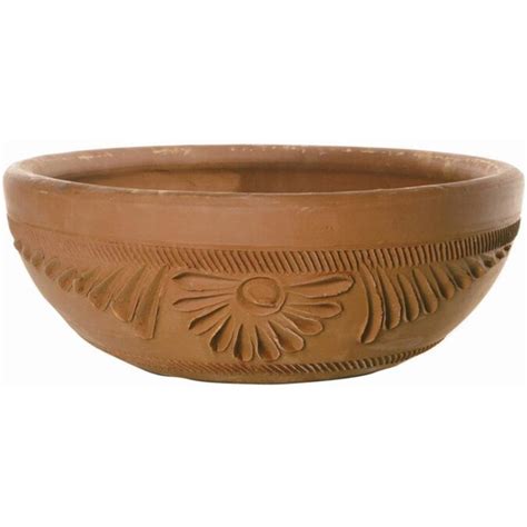 Style Selections 15511 In W X 5984 In H Terra Cotta Clay Low Bowl