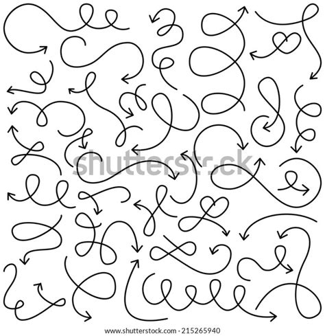 Vector Collection Doodled Squiggly Arrows Stock Vector Royalty Free
