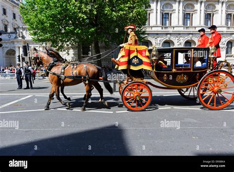 A Royal Horse Drawn Carriage During The Procession Of The Opening Of