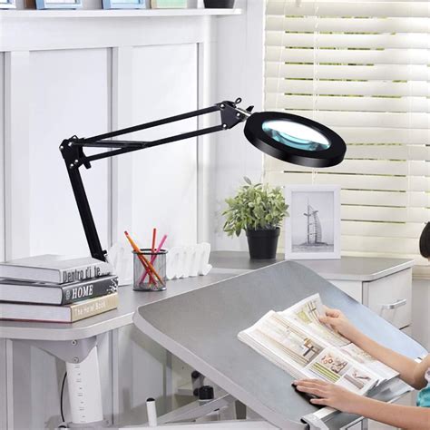desk magnifier 5x usb led magnifying glass 3 colors illuminated soldering magnifier lamp loupe