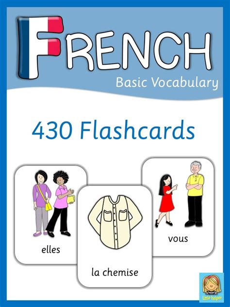 French Flash Cards Basic Vocabulary French Flashcards French