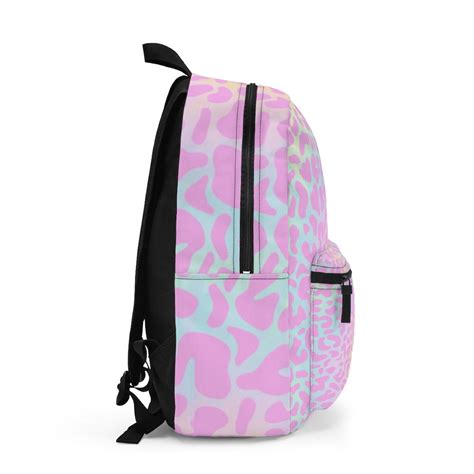 Animal Print Kids Backpack Pink Leopard Design Backpack Girl Etsy