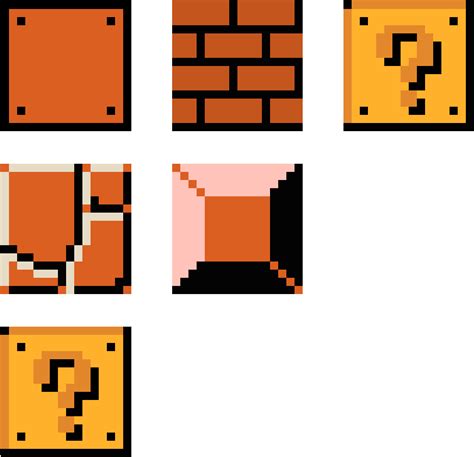 Mario Blocks Pixel Art Mario Block Pixel Art Mario Brick Block