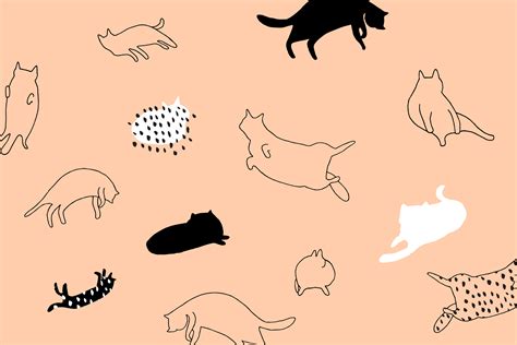 Cats Drawing Wallpaper