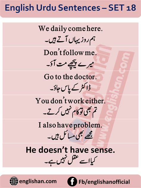 Urdu English Conversation Sentences For Basic English Learners English