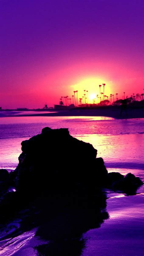 🥇 Amazing purple sunset beach wallpaper | (43758)