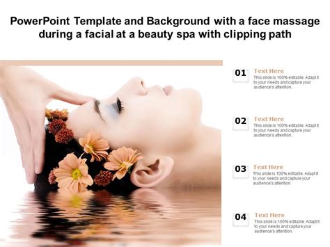 Powerpoint Template Background With A Face Massage During A Facial At A Beauty Spa With Clipping