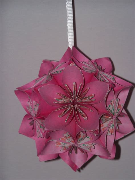 Traditional Pink Kusudama Origami And Kirigami Japanese Origami