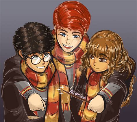 The Golden Trio By Allarica On Deviantart Harry Potter Artwork