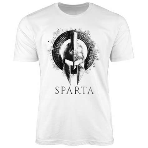 Neverless® Herren T Shirt Aufdruck Sparta Helm Krieger Warrior