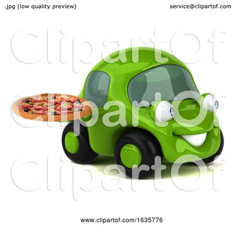 3d Little Green Car On A White Background By Julos 1635776