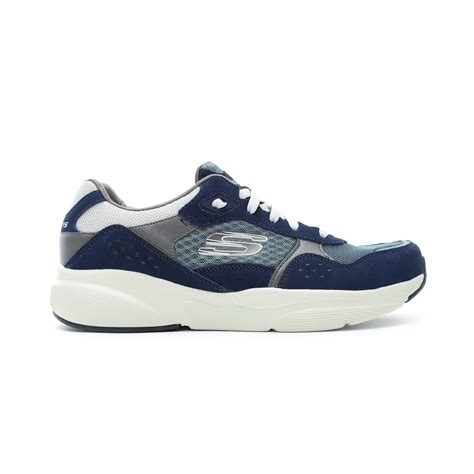 Tekstil ve süet deri üst bölüm. Skechers Meridian- Ostwall Erkek Lacivert-Mavi Spor ...
