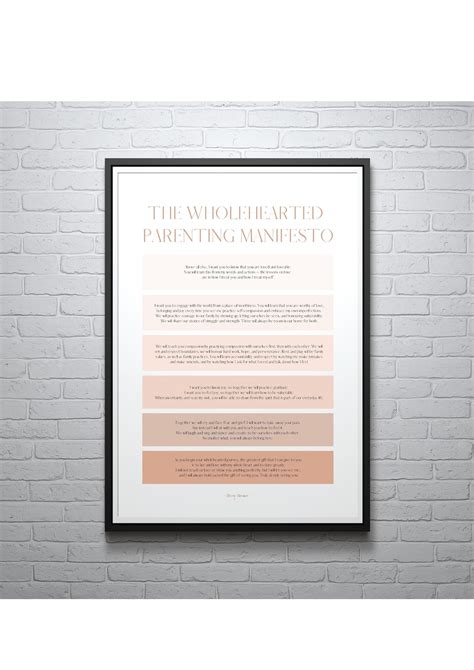 Brene Brown The Wholehearted Parenting Manifesto Quote Etsy