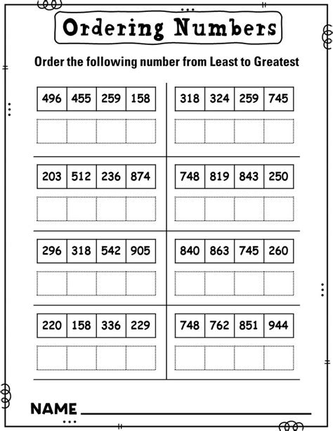 This Worksheet Allow Your Students To Practice Ordering Numbers