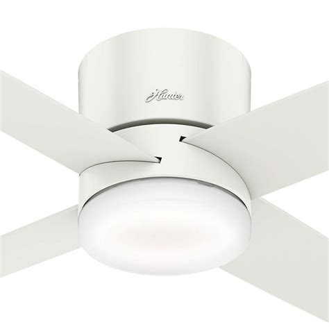 Hunter 59073 sonic indoor ceiling fan. 54" Hunter Advocate Fresh White LED Hugger Ceiling Fan ...
