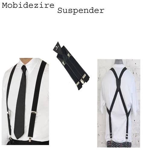 Buy Casual Type Y Back Black Suspender Mobidezire For Unisex Pack Of