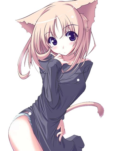 Image 403 Animalears Anime Blond Blush Catears Catgirl Cattail Catgirl Color Drawing Drawn