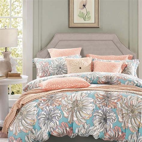 Our country bedding sets are grouped into coordinating collections for your decorating convenience. Peach Grey and Sky Blue Vintage Floral Bedding French ...
