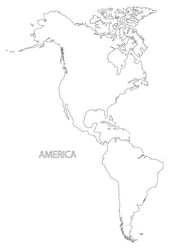 Ilustración De Ilustración De Mapa De América Contorno Silueta Y Más