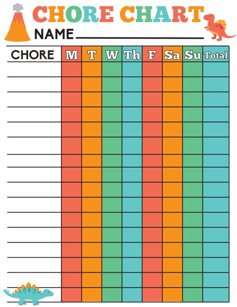 10 Fun Printable Chore Chart Templates To Help Kids With Their Chores