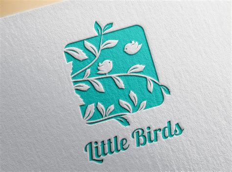 Premade Logo Little Birds Logo Template Baby Logo Design