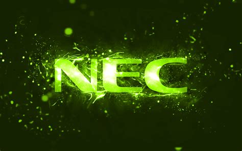 Download Wallpapers Nec Lime Logo 4k Lime Neon Lights Creative Lime