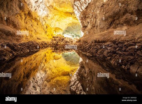 The Entrance To The Cueva De Los Verdes Caves In Lanzarote Canary