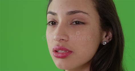 Close Up Of A Portrait Of A Hispanic Woman On Green Screen Stock Video Video Of Young Resort