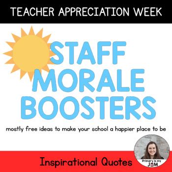 Staff Morale Booster Sunshine Committee Inspirational Quotes Tpt