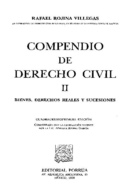 Pdf Compendio De Derecho Civil Ii Bienes Derechos Reales Y