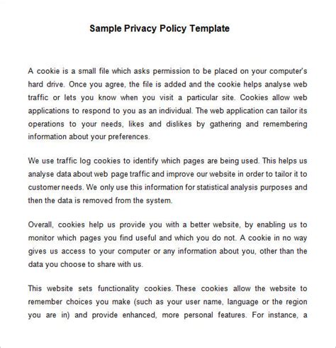 7 Privacy Policy Templates Free Samples Examples And Formats Download