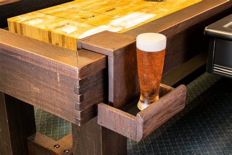 Rustic Drink Holder for Shuffleboard - Reclaimed Wood — Made in the USA