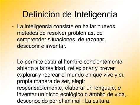Ppt Definición De Inteligencia Powerpoint Presentation Free Download